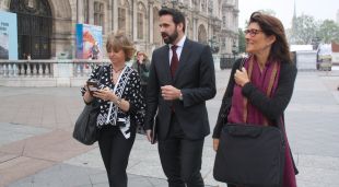 Meritxell Borràs amb Jordi Cabrafiga i Ester Obach el 2016