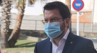 El vicepresident del Govern, Pere Aragonès, durant la seva intervenció d'avui a Palamós