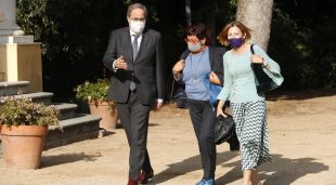 El president inhabilitat Quim Torra, l'expresidenta del Parlament Carme Forcadell i l'exconsellera Dolors Bassa (arxiu)