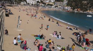 Turistes a Llafranc durant aquesta passada Setmana Santa