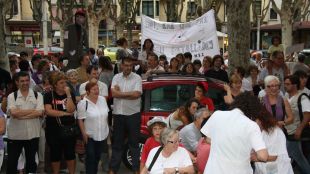 manifestació, retallades, espai, caixa