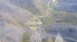 La zona afectada de la Vall de la Santa Creu a vista de dron