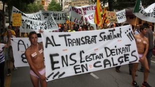 manifestació, ambulàncies, retallades