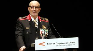 El cap de la Regió Policial de Girona, el comissari Josep Milan, durant la celebració del Dia de les Esquadres