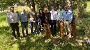 Un moment de la la visita institucional de la directora general de l'Incavi a la seu de Palafrugell de l'Institut Català del Suro