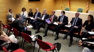 Una de les reunions de la Comissió Permanent de la Sala de Govern del TSJC, avui a Girona