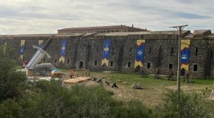 Espai del rodatge al Castell de Sant Ferran el passat 8 de novembre