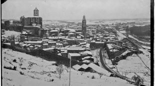 Girona nevada des de Montjuïc, 14 de gener de 1926