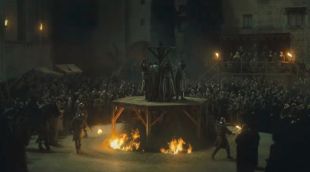El Barri Vell durant la primera escena de Mrs Davis
