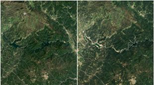 La imatge de l'esquerra és la situació el 2021 i la de la dreta aquest 2023