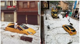 Els carrers de Sant Hilari Sacalm han quedat impracticables