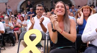 La candidata de Junts el 23-J, Míriam Nogueras, durant l'acte de campanya a Amer