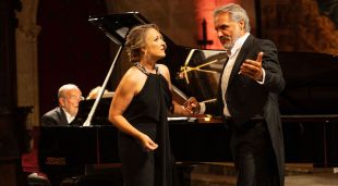 La soprano Diana Damrauel i el baix francès Nicolas Testé, ahir a Peralada