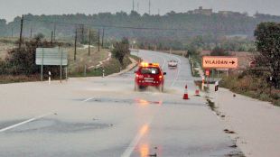 carretera, tallada, NII, pluges, novembre