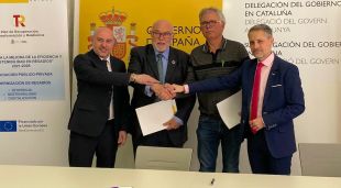 Moment de l'acord entre l'estat i la comunitat de regants de la presa de Colomers