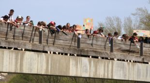 Alumnes d'instituts del Gironès i el Pla de l'Estany particien en una acció reivindicativa al Ter
