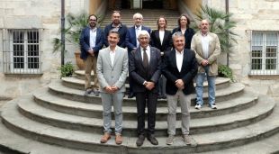 El conseller de Salut, Manel Balcells, amb els gerents dels hospitals de la Regió Sanitària de Girona