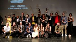 Foto de família dels guanyadors dels premis de la primera edició del Blanes Costa Brava International Film Festival