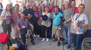 Els membres d'El Trampolí abans del rodatge