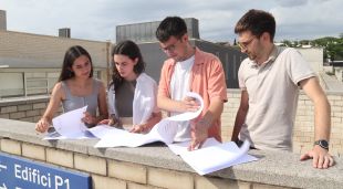 Jordi Garcia, Georgina López, Anna Mateu i Pau Ventura, ahir a Anglès