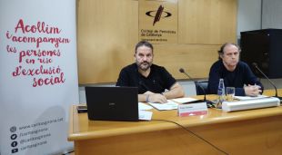El responsable d'Análisi Social de Càritas, Caye Gómez, i el membre de l'Observatori de la Pobresa, Josep Maymí