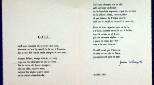 Postal de Nadal de Joan Vinyoli amb una il·lustració d'Alexandre Cirici a l'anvers