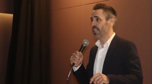 El candidat de Moviment Gironí a l'alcaldia de Girona, Marc Puigtió, en la presentació de la plataforma