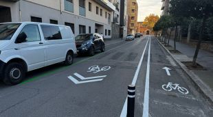 El carril bici al carrer Torras i Bages