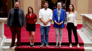 Diputats dels comuns, CUP, PSC, ERC i Junts després d'anunciar un cordó sanitari a l'extrema dreta el juliol del 2024