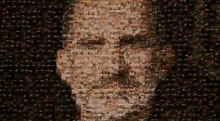 El mosaic de Felip VI fet amb fotos de l'1-O a la sala de plens de l'Ajuntament de Girona