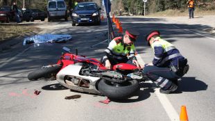 accident, motorista, mort, llagostera
