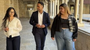 Tres dels mentors del projecte Rossinyol de la UdG, Manvir Kaur, Will Gómez i Cristina Marcosian