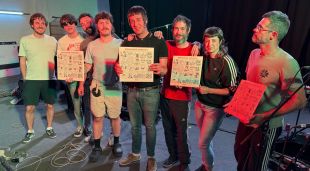 El grup Fetus amb nou disc de vinil