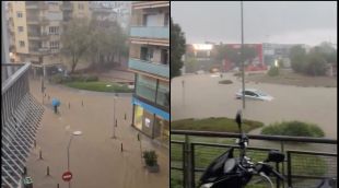 La tempesta ha deixat diversos carrers negats a Blanes