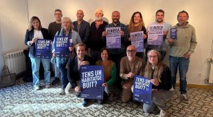 Membres de la Fundació SERGI amb representants dels set ajuntaments