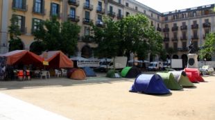 acampada, plaça, independència, girona
