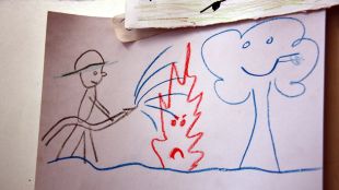 dibuix, incendi, jonquera, desallotjats, nens