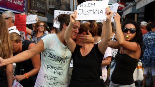 manifestació, monitor, abus, menors