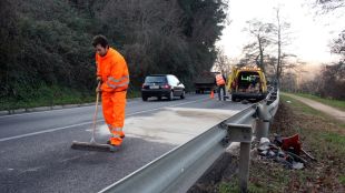 accident, carretera, vergonya