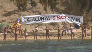 cadena, humana, nudista
