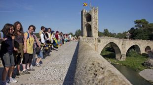 via, catalana, besalú, pont, vell