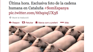 Una de les piulades trobades amb l'etiqueta #SomEspanya