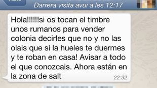 Captura de pantalla del fals rumor circulant per Whatsapp