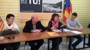Teresa Jordà, ahir a la seu d'ERC al Ripollès