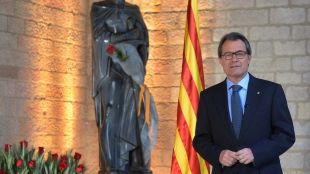 Artur Mas al Palau de la Generalitat, aquest matí © Ruben Moreno