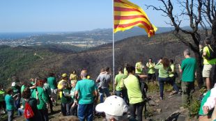 Els participants observant la zona cremada de la vall de Bell-lloc © ACN