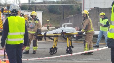 Simulacre d’accident químic a les instal·lacions d’EXOLUM a Girona