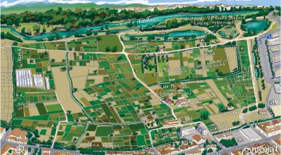 Girona estrena un mapa il·lustrat per descobrir les Hortes de Santa Eugènia