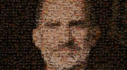 Girona penja un retrat de Felip VI a la sala de plens fet amb un mosaic de fotos de l'1-O