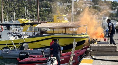 Simulacre d’incendi i rescat al port de l’Estartit per provar el Pla d’autoprotecció
